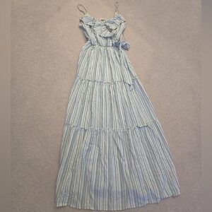 Fabulous Altared State long sundress. Green and white striped.